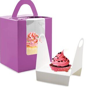 28 Purple Cupcake Gift Boxes‎ NWT (K32)